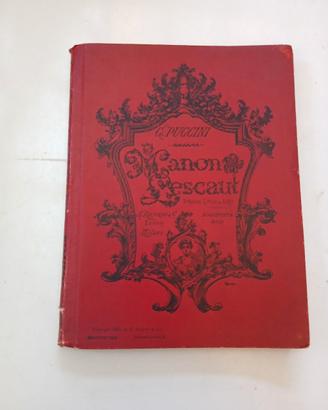 Giacomo puccini manon Lescaut  spartito  1893