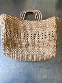 Vecchia borsa in canapa