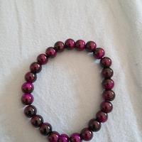 bracciale occhio di tigre viola pietra elastico