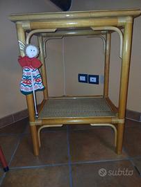 Tavolino  in Bambù e  Rattan