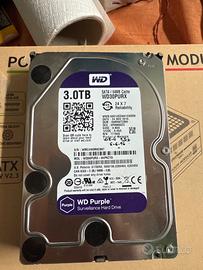 WD PURPLE HDD 3TB sorveglianza