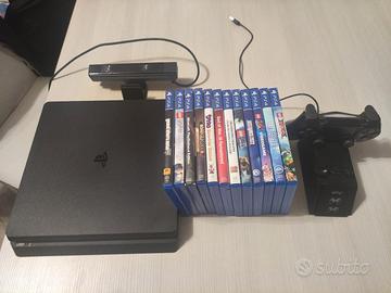 ps4 slim+giochi+pscam+joypad+scat.orig.+ricarica