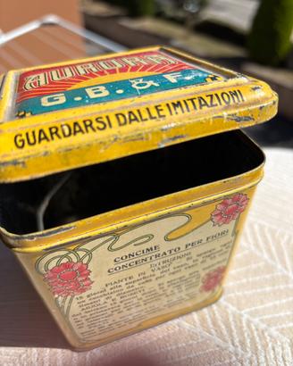 Antica Scatola di Latta Vintage Aurora