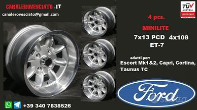 Cerchi minilite 7x 13 4x108 et-7 ford capri taunus