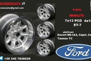 Cerchi minilite 7x 13 4x108 et-7 ford capri taunus