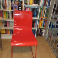 sedia scavolini con gambe a slitta, laccata lucida