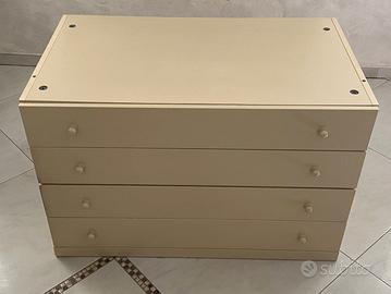 Cassettiera beige avorio anni '90