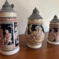 Boccali da birra in ceramica. Produzione tedesca.