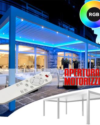 Pergola bioclimatica 4x8m lamelle motorizzate LED
