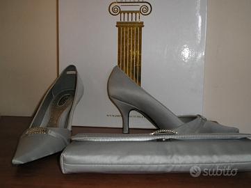scarpe donna di raso impero couture grigie n.36 +