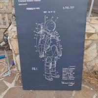 QUADRO TELATO "Space man" descrittivo tuta spazio