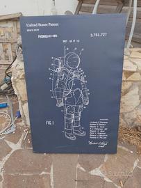 QUADRO TELATO "Space man" descrittivo tuta spazio