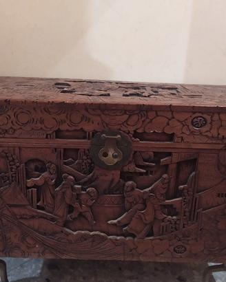 antiquariato cassapanca giapponese  in legno