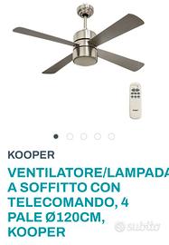 Ventilatore soffitto Kooper lampada 2193210 leggi