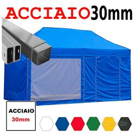 Gazebo pieghevole 6x3 blu giardino feste eventi