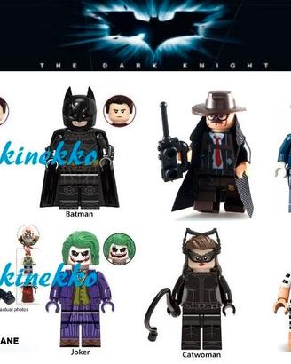 8 minifigure BATMAN Dark Knight JOKER simil Lego