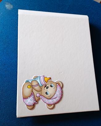 Diario album nascita bambina. in pelle rosa