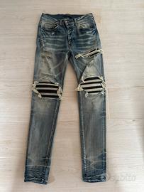 Jeans Amiri Uomo Strappati Toppe Nere