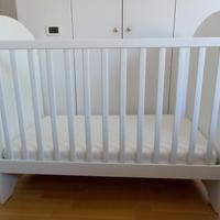 lettino neonato Ikea Gonatt bianco + materasso
