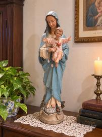 Statua Madonna con Bambino in gesso 