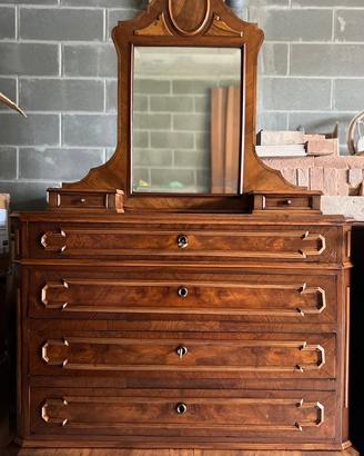 Comó antico inizio ‘900 con specchiera restaurato