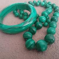 Parure Collana e Bracciale malachite naturale