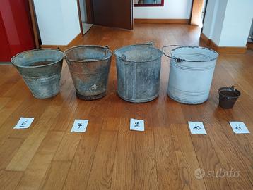 Secchi Secchio metallo vintage vari modelli