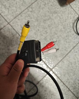 Cavo SCART a 3 RCA con Interruttore IN/OUT - Audio