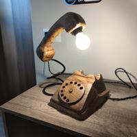 Abatjour telefono in legno