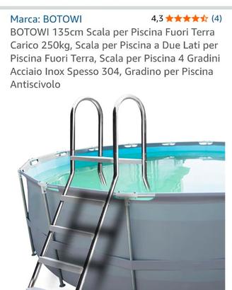 Scaletta in acciaio per piscina fuori terra