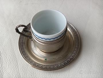 n° 6 Tazzine ceramica argento Richard Ginori