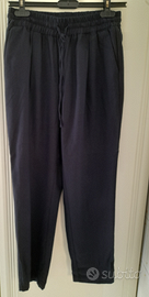 Pantaloni donna in lino e viscosa TG. M col.blu