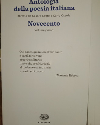 Antologia della poesia italiana. Novecento