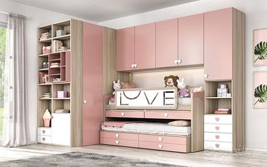 Cameretta con cabina armadio ( Panna e rovere)