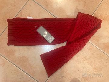 Sciarpa 100% Lana Merino rossa NUOVA Made in Italy