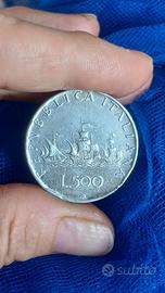 1960 | Moneta 500 lire | argento | Caravelle 