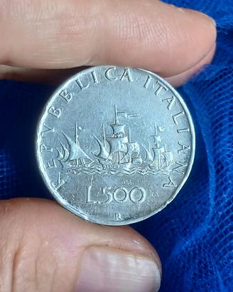1960 | Moneta 500 lire | argento | Caravelle 