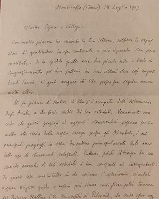 Lettera di Giovanni Schiapparelli