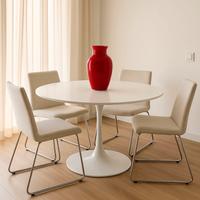 Tavolo rotondo moderno bianco 100cm