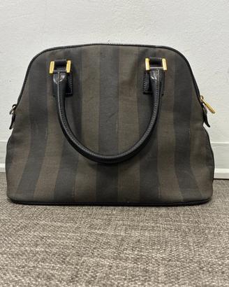 Fendi Vintage Pequin Boston Bag Originale