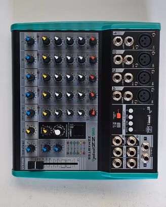 mixer compatto con lettore mp3 integrato, connetti