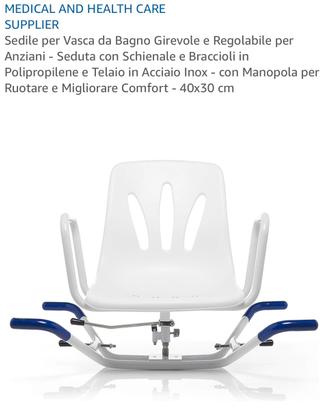 Sedia girevole per vasca da bagno
