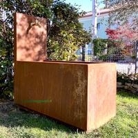 FONTANA IN ACCIAO CORTEN CON VASCA LUNGA