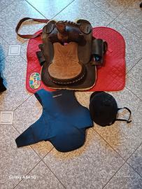 completo sella sotto sella corpetto e caschetto 