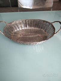 Cestino porta pane ovale in filo metallico 