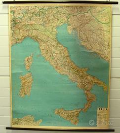 Cartina VINTAGE Italia fisica