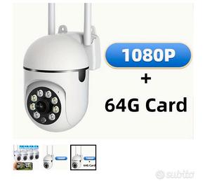 telecamera Full HD 360°con micro sd 64 gb