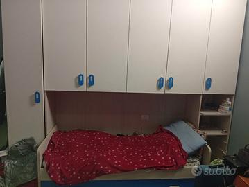 cameretta a ponte+ letto,con letto a cassetto sott