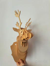Cervo da parete decorativo in legno da appendere