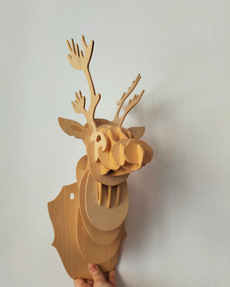 Cervo da parete decorativo in legno da appendere